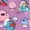 Purple, variant on Scrubstar Women's Love is Smurf V-Neck Print Scrub Top
