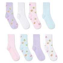 George Girls' Mid-Crew Socks 8-Pack