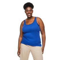 George Women's Plus Rib Tank, Sizes 1X-4X