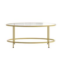 Table à café en verre de la collection Astoria avec cadre doré mat