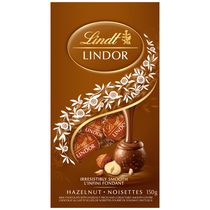 Truffes LINDOR au chocolat au lait et à la noisette de Lindt – Sachet (150 g)