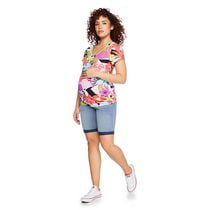 T-shirt à encolure en V Paisley Sky Maternity