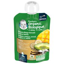 Purée GERBER® Biologique Banane Mangue Avocat Vanille   quinoa 90 ml