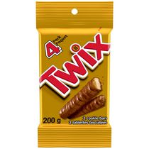 Twix Bites Barre de chocolat aux biscuits au caramel, taille unique, 50 g, 4 paquets