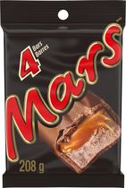 Barre de friandise au chocolat Mars Fudge, sans arachides, format pleine grandeur, emballage de 4
