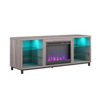 Lumina Deluxe Fireplace TV Stand for TVs up to 70", Blonde Oak