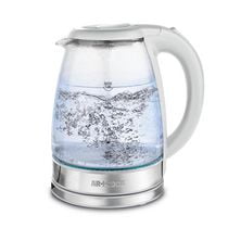 Art+Cook Illuminated 1000 Watt Electric Cordless Glass Kettle, White