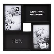 Cadre à photocollage gally avec 4 ouvertures noir