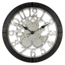 Westclox Horloge Murale de 16 Po, Noire avec Patine Argentée - Modèle No 32947CN