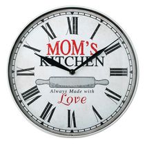 Westclox Horloge Murale de 12 Po, Cuisine de Maman, en Finition Blanchie a la Chaux - Modèle # 32897MKCN
