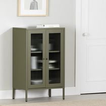 Storage Cabinet with Glass Doors from the collection Eddison South Shore
