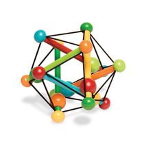 manhattan toy skwish color burst rattle and teether grasping activity toy