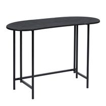 Homycasa Modern 43.3'' Oval Foldable Vanity Table Computer Table - Black Wood