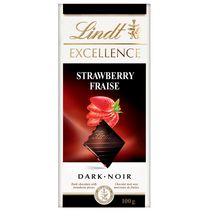 Chocolat noir Lindt EXCELLENCE à la fraise – Barre (100 g)