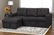Sectional with Pull Out Bed & Reversible Storage Chaise, Grey
