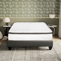 Matelas en mousse gel 12 po Berri de Primo International, blanc/gris – Matelas plateau Euro à ressorts – Matelas à ressorts ensachés de calibre 13 – Matelas soutien dorsal revêtu de tissu extensible doux, assorti d’une garantie au prorata de 10 ans