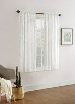 Mainstays Floral Lace Sheer Rod Pocket Curtain Panel