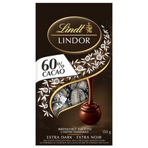 Truffes LINDOR au chocolat à 60 % de cacao de Lindt – Sachet (150 g)