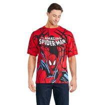 T-shirt avec épaules tombantes Spider-Man Marvel pour hommes
