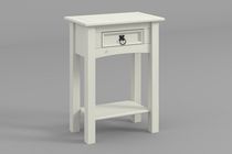 Table de nuit en bois massif blanc à 1 tiroir par Gateway Creations Inc.