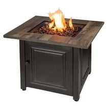 hometrends gas fire pit with slat top