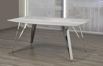 Ella Dining Table, White/Silver