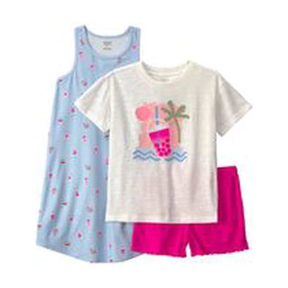 Carter's Child of Mine Girls 3-Piece Pajama Set - Pink Drinks
