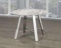 Mable Dining Table, White/Silver