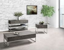 Topline Home Furnishings Table basse grise avec double plateau relevable