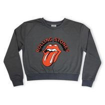 Rolling Stones Ladies fashion top. This long sleeve, crop popover with crew neck can be worn with any bottom for a casual look and
