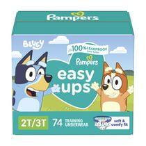 Pampers Easy Ups Boys Training Underwear, Super Pack, Sizes 2-6, 74-46 Count