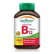 Jamieson Comprimés de vitamine B12 1 200 mcg à dégagement graduel