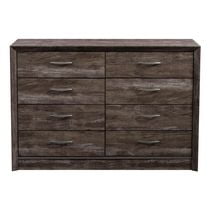 CorLiving Newport Mid-Century Modern 8-Drawer Wide Double Dresser for Bedroom - Large, Wide Chest of Drawers, Long Clothes Dresser, Stylish Bedroom Furniture Piece