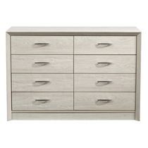 CorLiving Newport Commode double moderne à 8 tiroirs pour chambre à coucher – Grande commode large, longue commode à vêtements, meuble de chambre élégant
