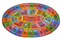 KC Cubs Playtime Collection ABC Alphabet with Old McDonald's Animals Educational Learning & Game Oval Area Rug Carpet for Kids and Children Bedrooms and Playroom