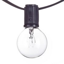 Guirlande lumineuse enfichable DEL à usage intérieur/extérieur de Monaco, cordon électrique noir, branchements M/F, comprend 25 ampoules E12 à base Candélabre G12 incluses
