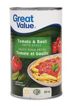 Sauce pour pâtes tomates et basilic de Great Value