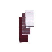 Set De Vaisselle 3 Pack (Bourgogne Rayé)