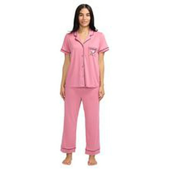 Peanuts Ladies Notch Collar Capri Pajama Set - Online Exclusive