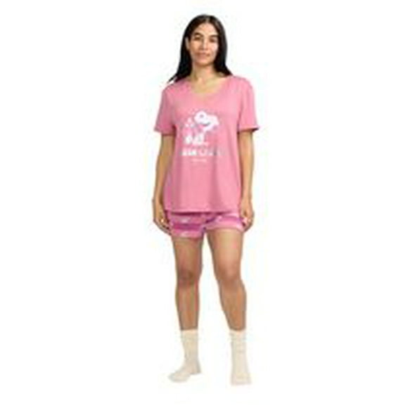 Peanuts Ladies V-Neck & Short Pajama Set - Online Exclusive