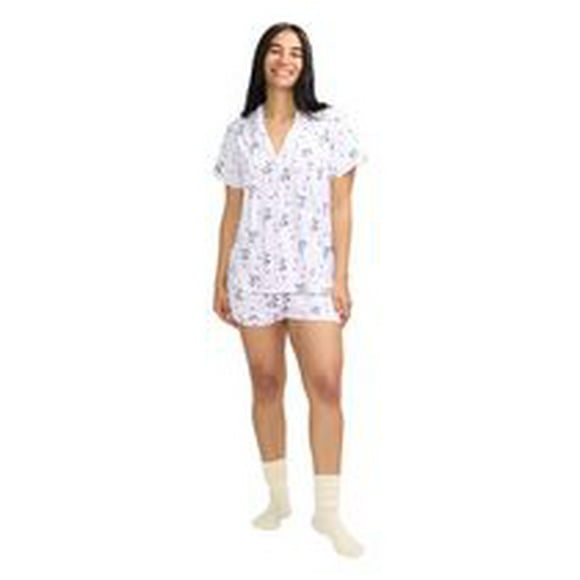 Peanuts Ladies Notch Collar & Short Pajama Set - Online Exclusive