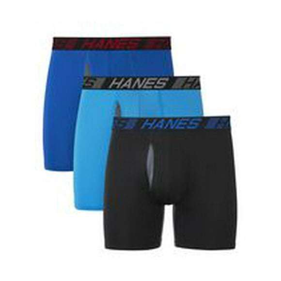 Hanes X-Temp Total Support Pouch Men's Boxer Briefs Pack, Anti-Chafing, Moisture-Wicking Underwear, Boxer Briefs 3 Pack