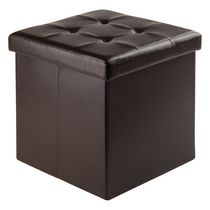 Winsome Ashford Faux Leather Ottoman with Storage