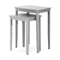 Forever Eclectic Deux Wood Nesting Tables, Brushed Cotton