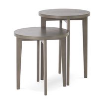 Forever Eclectic Geo Wood Nesting Tables, White/Natural