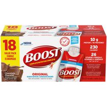 Substitut de repas liquide BOOST Original – Chocolat, 6 x 237 ml