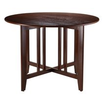 Alamo Double drop leaf round table in Walnut Finish - 94142
