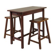 Winsome - Sally 3Pc Breakfast table & saddle stools