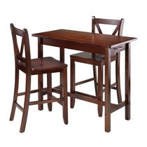 Winsome 3-Piece Kitchen Island Table with 2 V-Back Stool - 94364