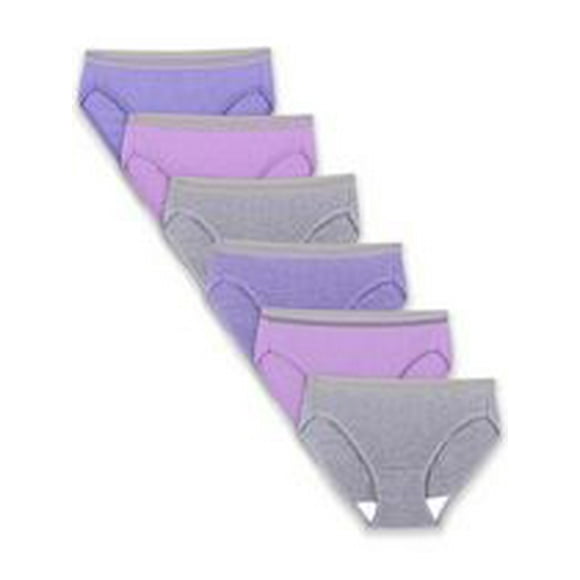 Fruit of the Loom Women's Assorted Heather Bikini Panty, 6-Pack, Sizes 5 - 9
